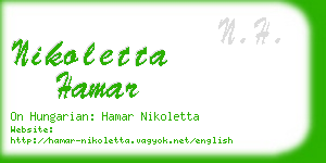 nikoletta hamar business card